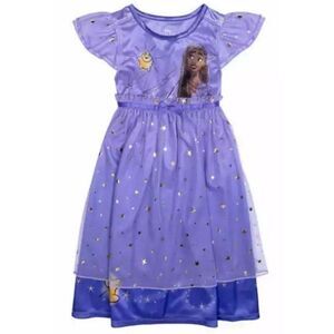 DISNEY WISH Movie Dress 4T Asha & Star Purple Fantasy Nightgown Girls Play NWT